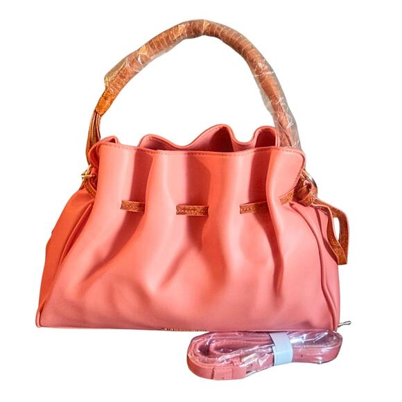 Badgley Mischka Pink Bucket Bag - New with Tags & Strap - Picture 3 of 5